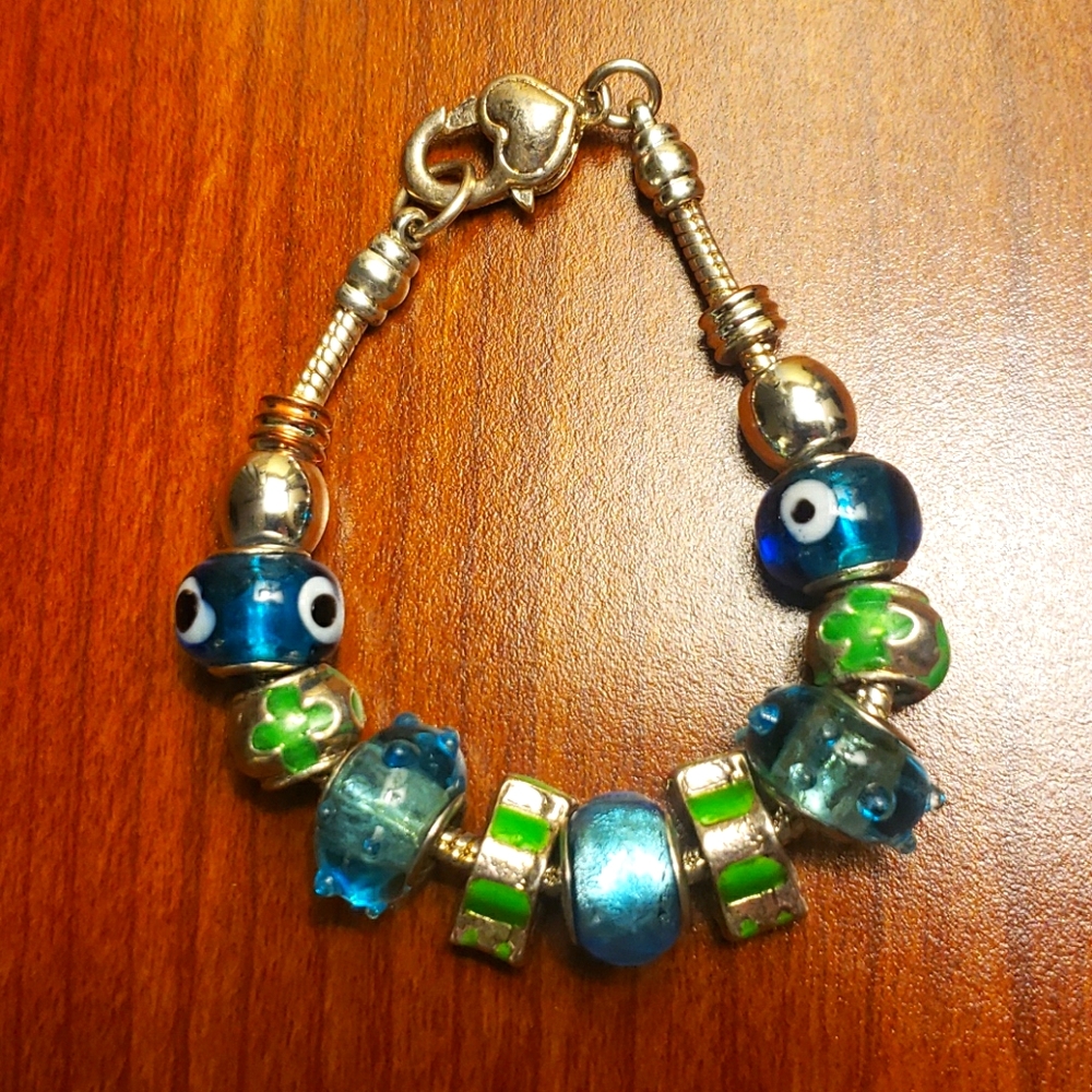 PANDORA LIKE SILVER CHARM BRACELET